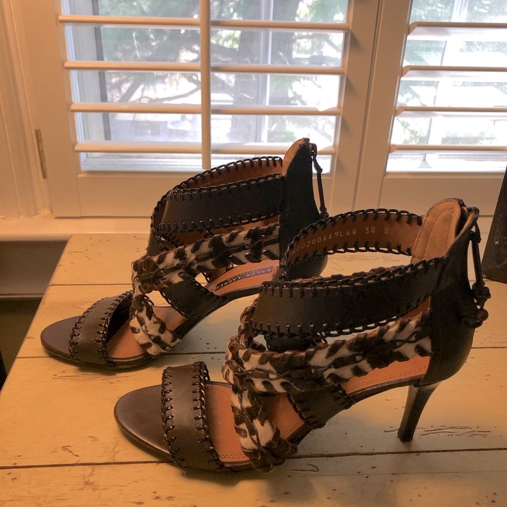 Ralph Lauren Sandals in Blanket Stitched Leather and Whip Stitched Hair Calf - Picture 5 of 7
